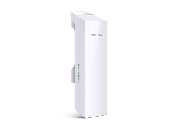 Repetidor Wi-Fi branco da TP-LINK com luzes LED verticais