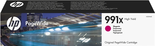 Embalagem de cartucho de tinta HP PageWide 991Y magenta