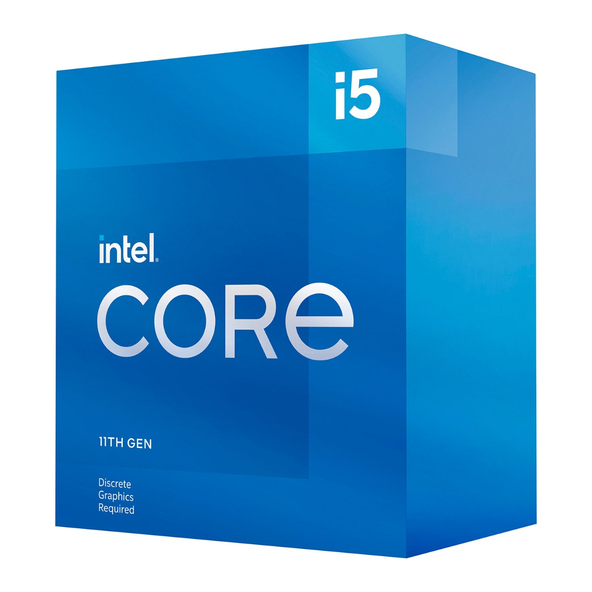 Caixa azul do processador Intel Core i5 11ª geração