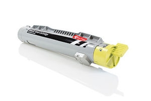 Cartucho de toner amarelo para impressora com rótulo copyQ.