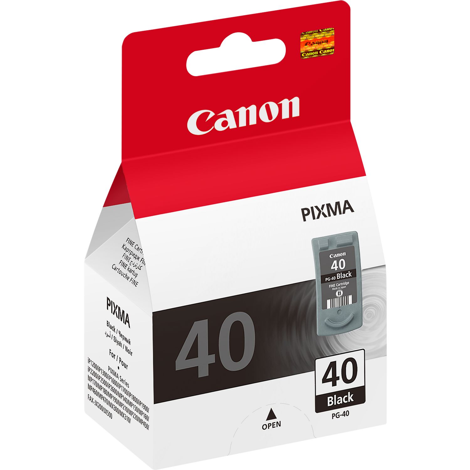 Embalagem de tinteiro Canon PIXMA 40 preto