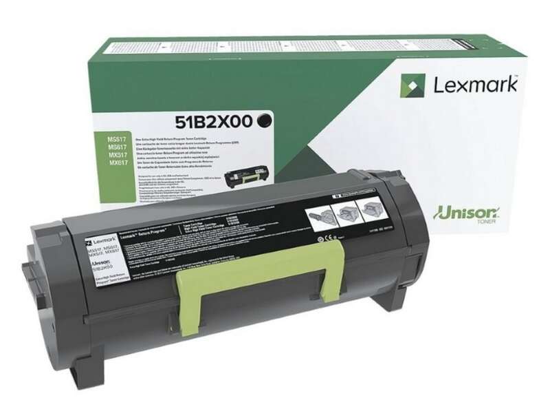 Cartucho de toner preto Lexmark com embalagem
