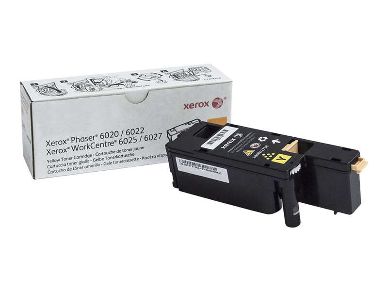 Cartucho de toner amarelo Xerox com embalagem branca