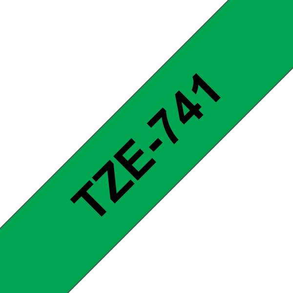 Fita adesiva verde com texto preto TZE-741