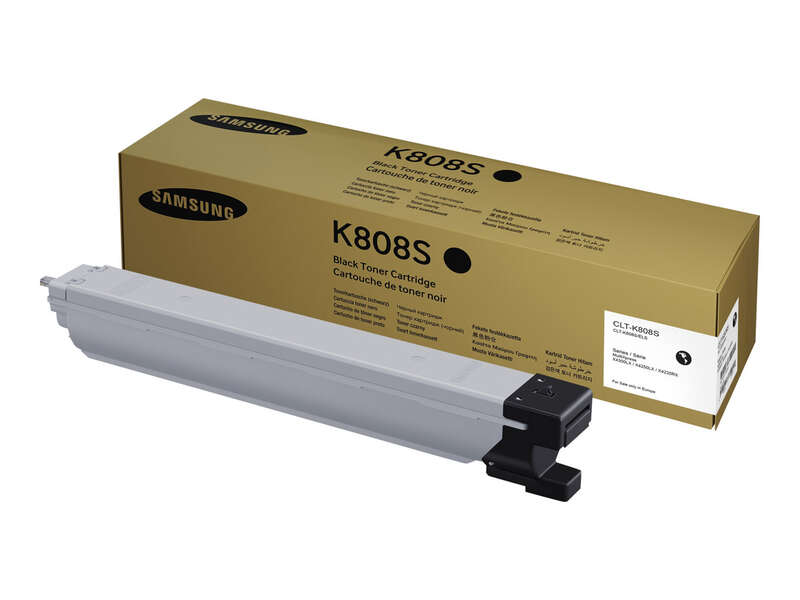 Cartucho de toner preto Samsung K808S com embalagem castanha