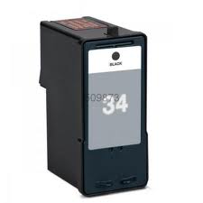 Cartucho de tinta preto para impressora com etiqueta branca e número 34