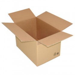 Caixa aberta de cartão castanho