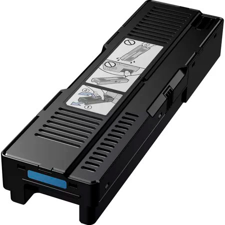 Cartucho preto de tinta para impressora com etiqueta de instruções