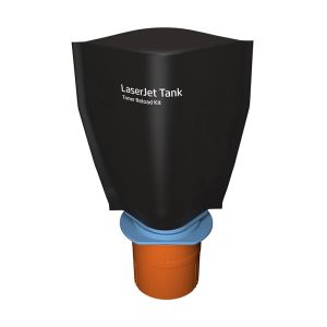 Depósito de toner para impressora LaserJet Tank com tampa laranja e aba azul