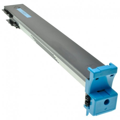 Cartucho de toner para impressora com corpo cinzento e tampa azul claro