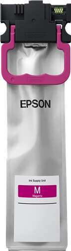 Cartucho de tinta Epson magenta com rótulo e conector preto
