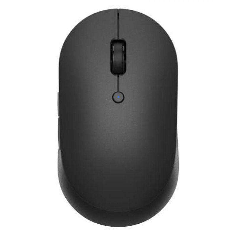 Rato sem fios negro com roda de scroll e indicador luminoso azul