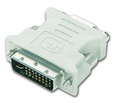 Adaptador DVI branco com pinos metálicos