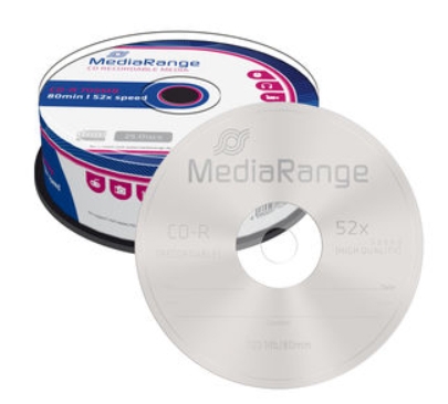 Discos MediaRange CD-R 52x em embalagem spindle