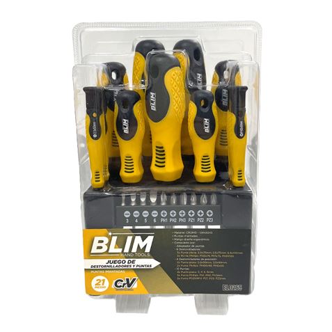conjunto de ferramentas BLIM com 21 peças em embalagem plástica