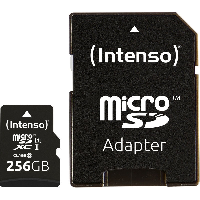 Cartão microSD Intenso 256GB com adaptador microSD preto