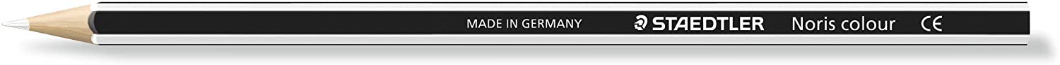 Lápis preto Staedtler com ponta branca e texto branco