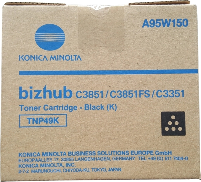 Caixa de cartucho de toner Konica Minolta bizhub preta TNP49K