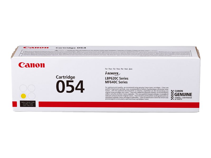 Caixa branca para toner Canon Cartridge 054 em fundo branco