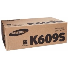 Caixa de toner Samsung K609S em cartão castanho com texto preto