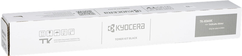 Embalagem branca de toner Kyocera TK-8365K para TASKalfa 2554ci