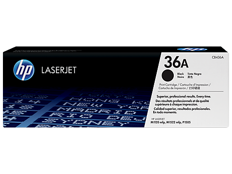 Embalagem de cartucho de impressão HP LaserJet 36A CB436A preto