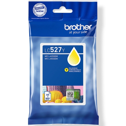 Embalagem azul de tinta amarela Brother LC 527 Y para impressora
