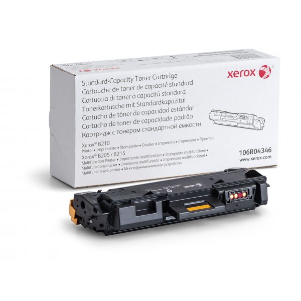 Cartucho de toner preto Xerox com embalagem branca padrão