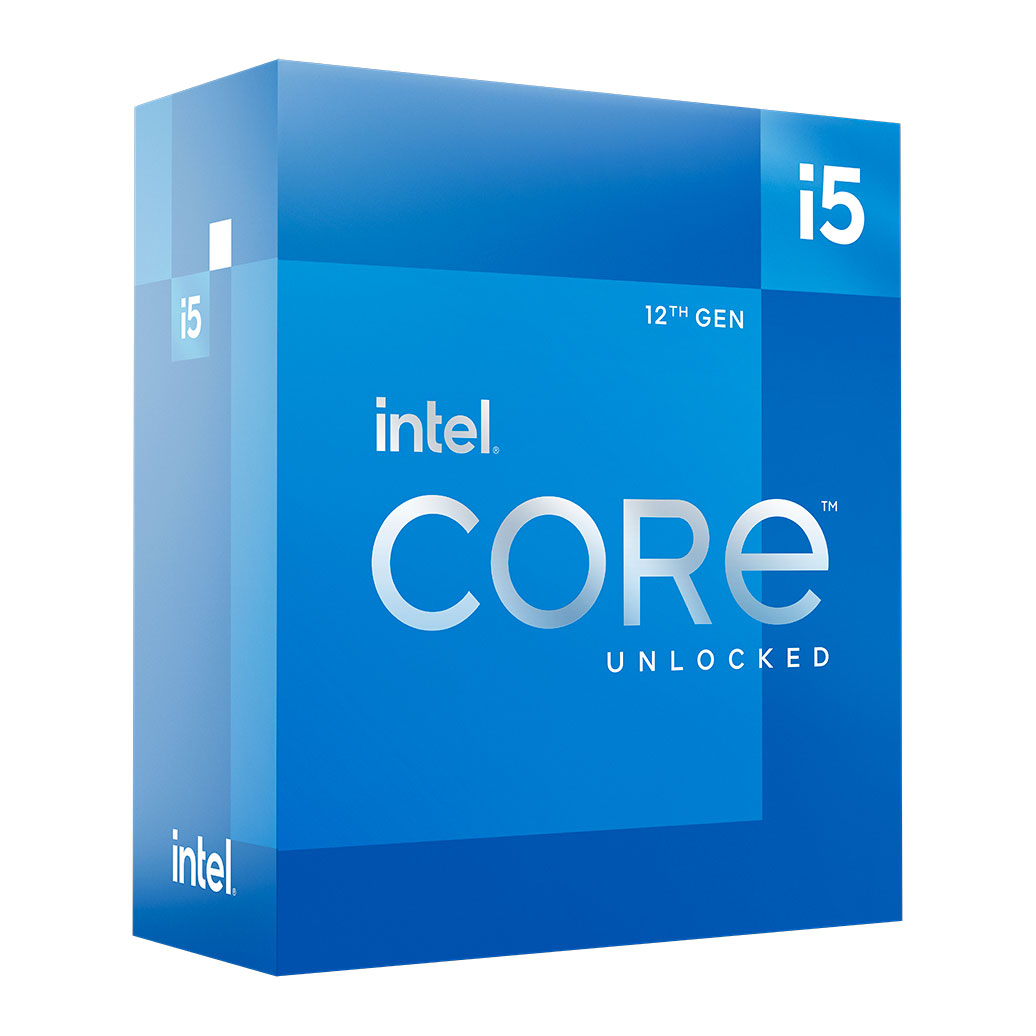 Caixa azul do processador Intel Core i5 12ª geração