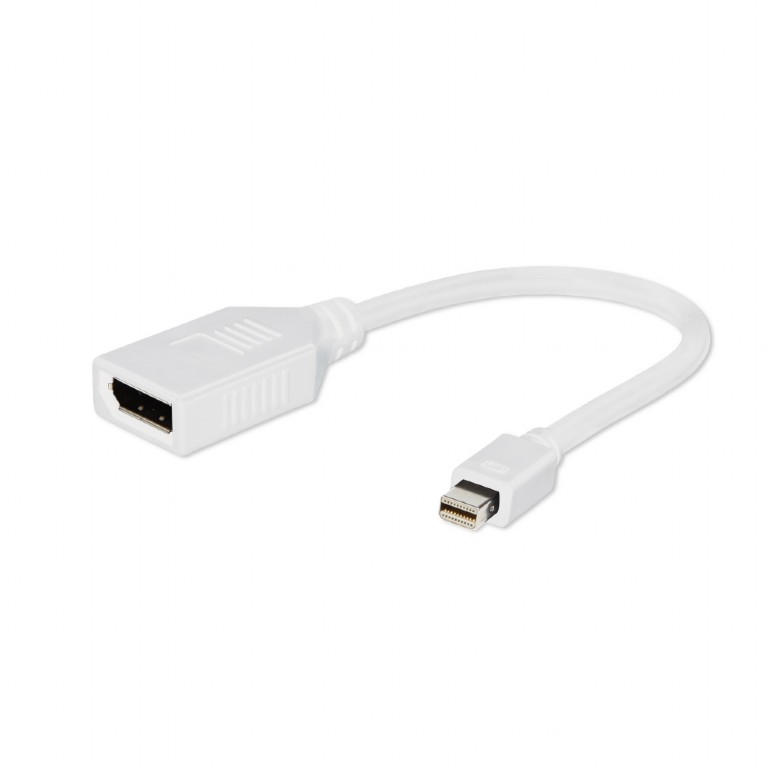 Adaptador cabo branco mini DisplayPort para DisplayPort
