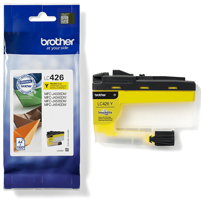 Cartucho de tinta Brother LC426 Y amarelo com embalagem azul
