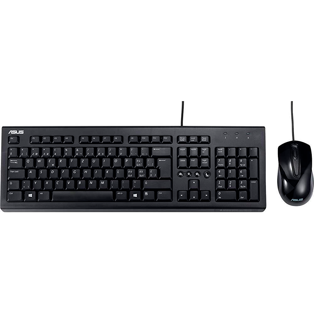 Conjunto teclado e rato ASUS preto com fio