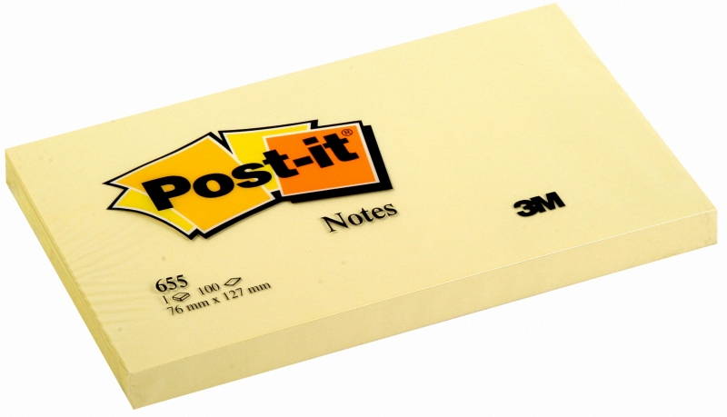 Bloco de notas amarelo Post-it com embalagem plástica