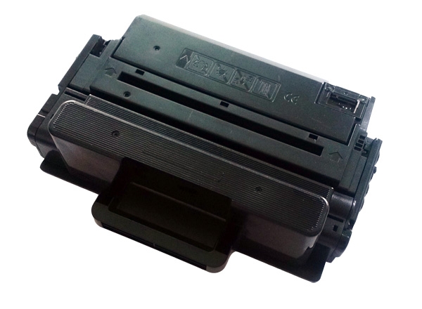 Toner preto para impressora com etiquetas no topo