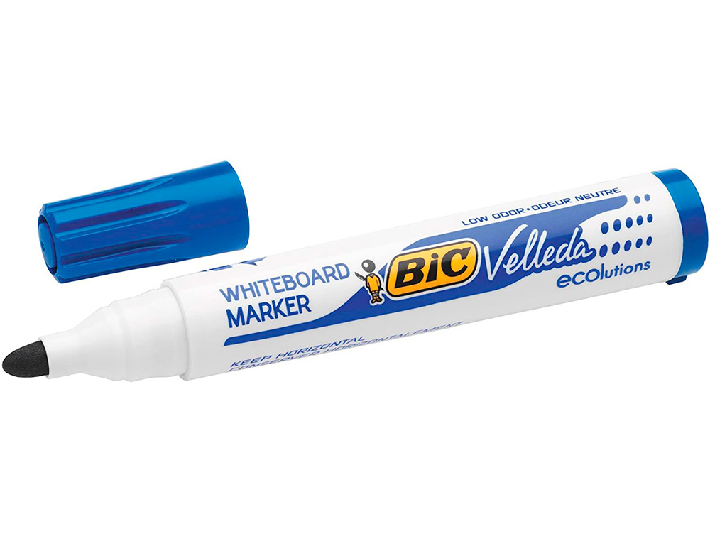 Marcador BIC Velleda ecolutions para quadro branco com tampa azul