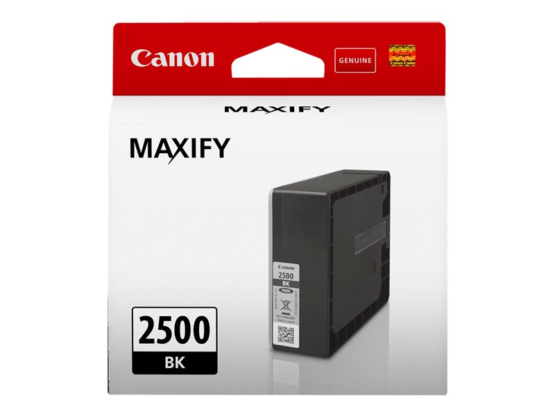 Tinteiro preto Canon MAXIFY 2500 BK na embalagem