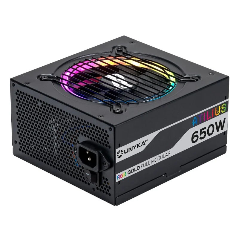 Fonte de alimentação UNYKA 650W com iluminação RGB