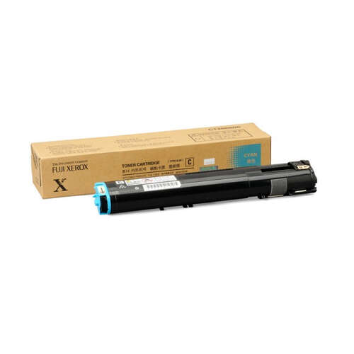 Toner Fuji Xerox ciano original com embalagem de cartão