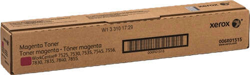 Cartucho de toner magenta Xerox em caixa de cartão marrom