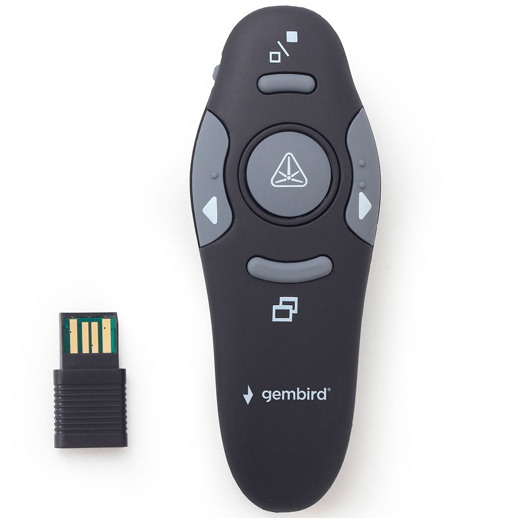 Comando e receptor USB preto para apresentações