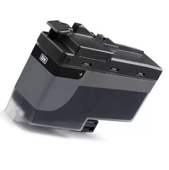 Cartucho de tinta preta para impressora em plástico preto e cinzento