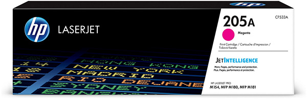 Caixa de toner HP LaserJet 205A Magenta CF533A para impressora