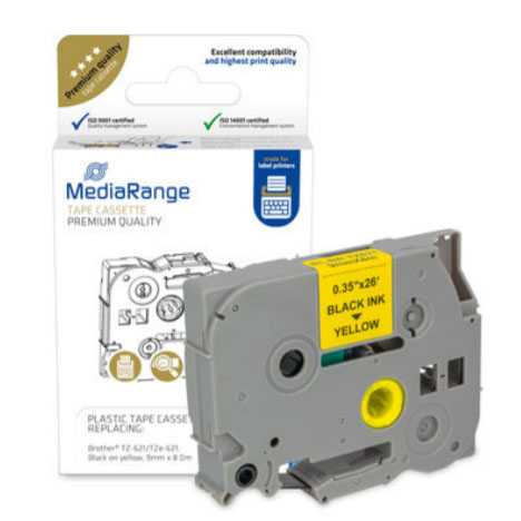 Cassete de fita amarela para impressora com embalagem da MediaRange