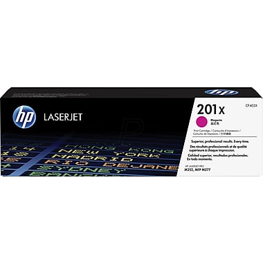 Cartucho de toner HP LaserJet 201X preto em embalagem preta e branca