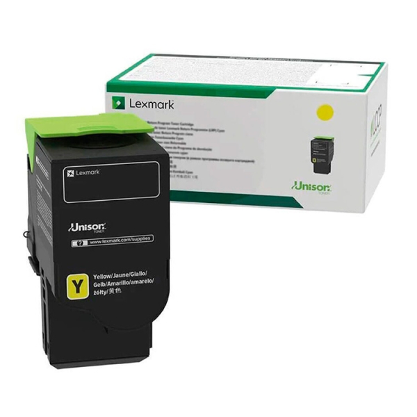 Cartucho de tinta amarela Lexmark Unison com embalagem