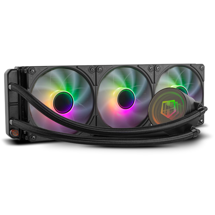 Sistema de refrigeração líquida para PC com ventoinhas RGB e bomba iluminada