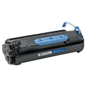 Cartucho de toner preto para impressora com etiqueta azul e preta