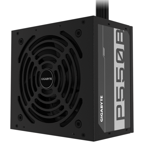 Fonte de alimentação GIGABYTE P550B preta com ventoinha