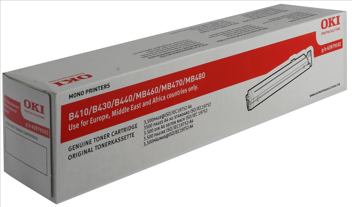 Caixa de cartucho de toner OKI para impressoras monocromáticas