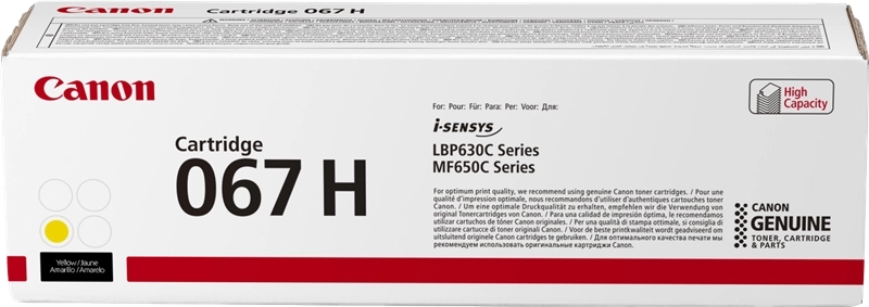 Caixa branca de cartucho toner Canon 067 H para impressoras LBP630C e MF650C